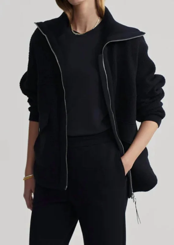 High-End Fashion, Low-End Prices – Sale Happening Now Eleanor Patch Pocket Fleece Jacket In Black