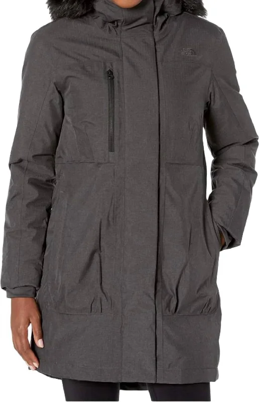 Modern Women's Outfit Downtown Parka In Tnf Dark Grey Heather