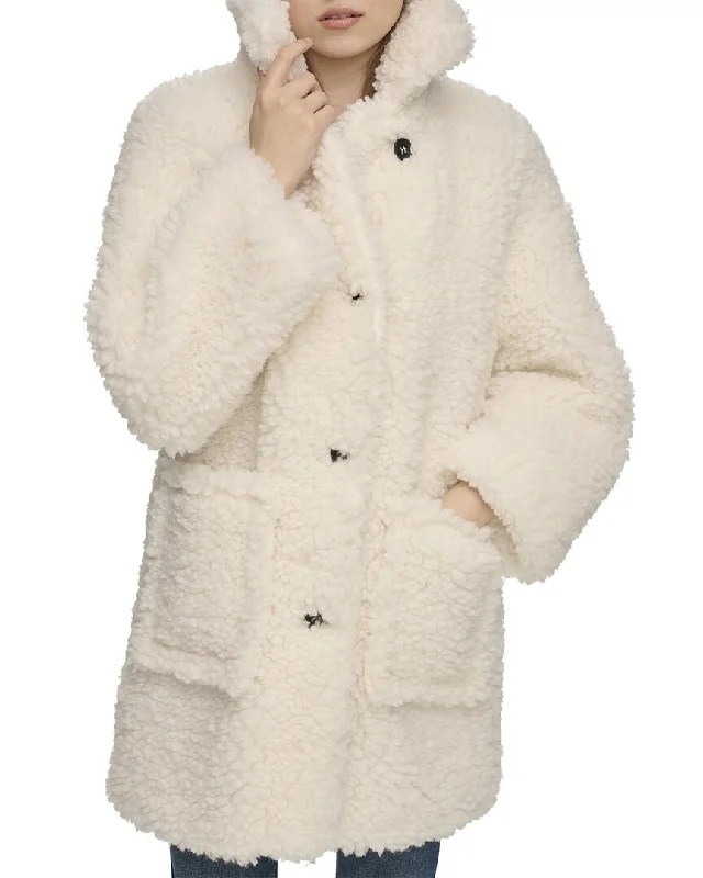 Tailored Clothing For Women DKNY Long Sherpa Jacket