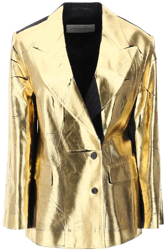 Shop Stylish Fashion At Unbeatable Prices Now DRIES VAN NOTEN benos blazer with metallic coating