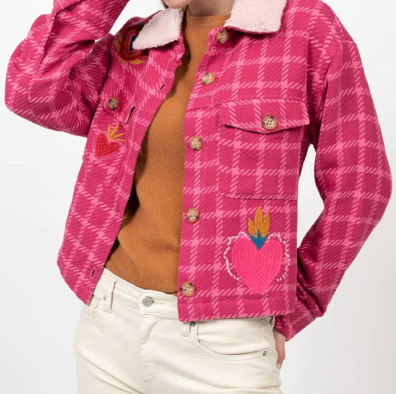 Women's Loungewear Clothes Flaming Heart Jacket In Pink