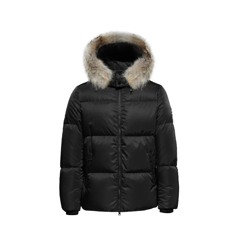 Women's Clothing Apparel Sets Men's Arctic Emperor Down Puffer Jacket in Black (Light Fox Hood Trim)