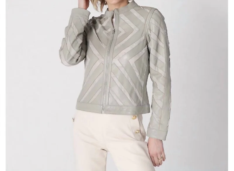 Women's Occasion Wear Clothing Devica Leather/mesh Jacket In Light Grey