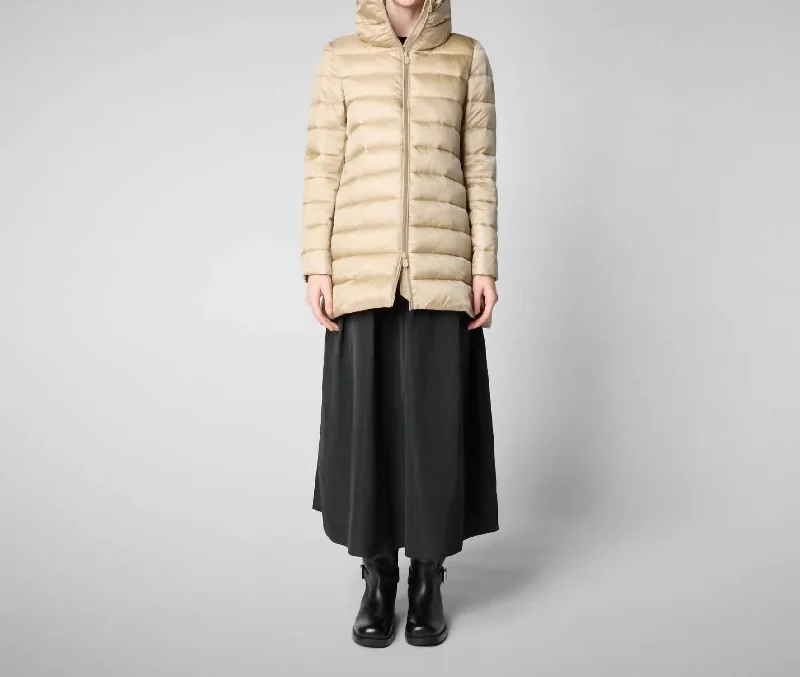 Women's Trendy Activewear Apparel Lydia Puffer Coat In Wood Beige40039