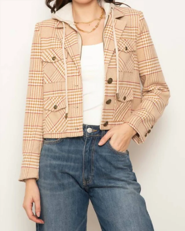 Chic And Affordable Fashion – Shop Now And Save Celine Plaid Dickie Jacket In Camel