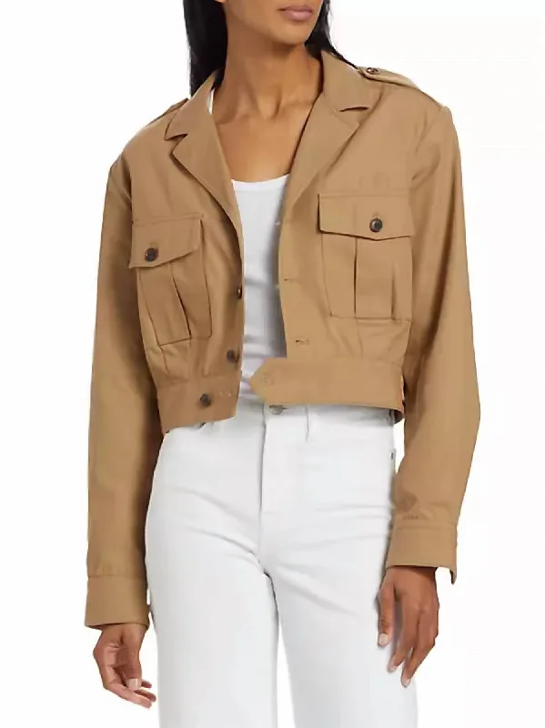 Flash Sale On Stylish Outfits – Hurry Before It's Gone Utility Cropped Jacket In Khaki Tan