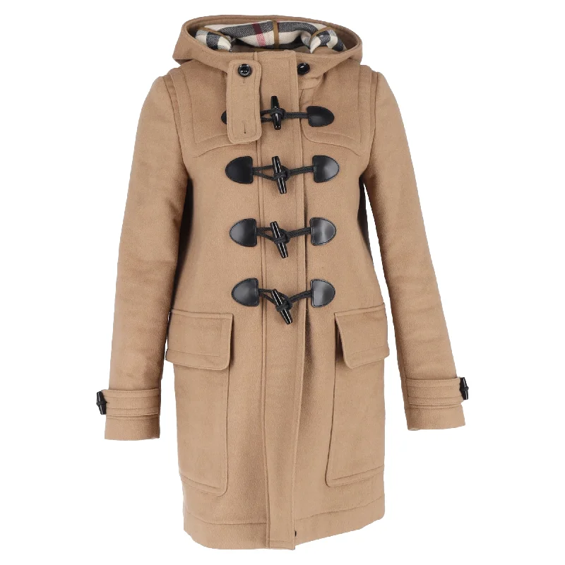 Limited-Time Fashion Sale – Shop Your Favorite Styles Now Burberry Brit Finsdale Toggle Hooded Coat in Beige Wool