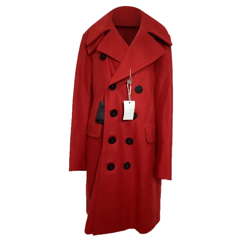 Big Discounts On Premium Fashion Collections Dsquared2 Long Peacoat in Red Wool