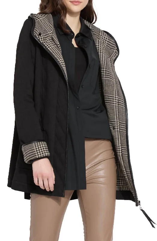 Timeless Women's Clothing Ciana Quilted Parka Jacket In Black