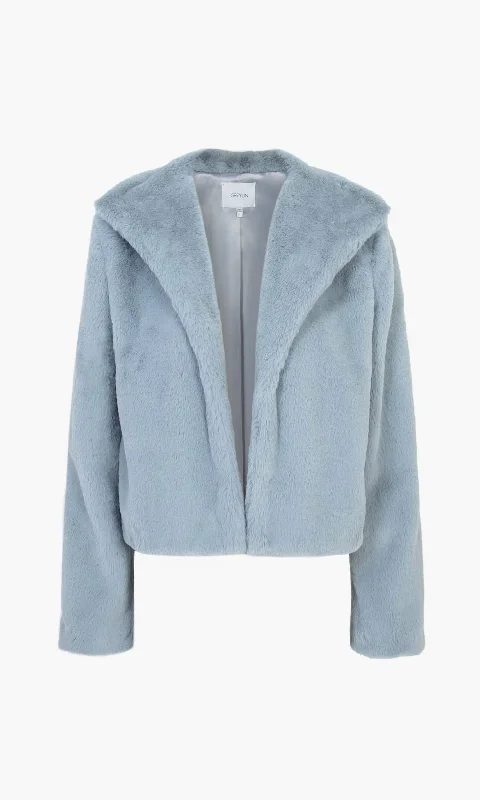 Women's Everyday Clothes Euna Faux Fur Coat In Glacier Blue