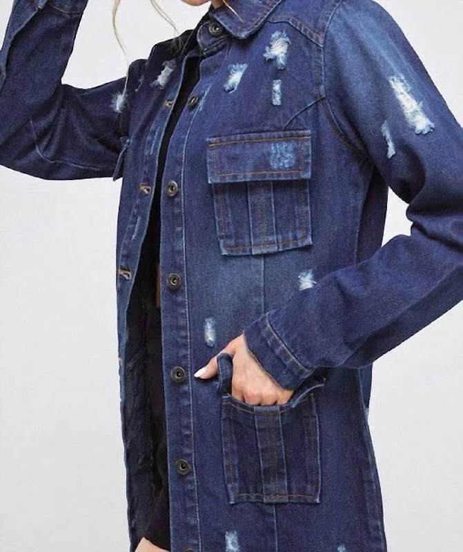 Limited-Stock Clothing Sale – Shop Before It's Too Late Denim Jacket In Dark Washed