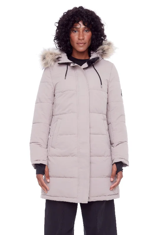 Women's Casual Outfit AULAVIK | WOMEN'S VEGAN DOWN (RECYCLED) MID-LENGTH HOODED PARKA COAT