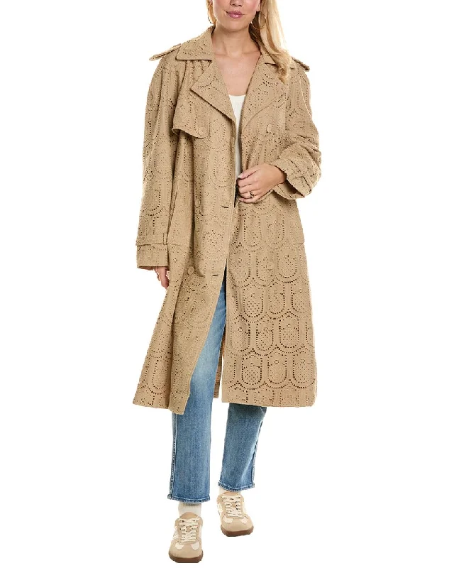 Huge Markdowns On Must-Have Fashion Essentials FARM Rio Eyelet Trench Coat