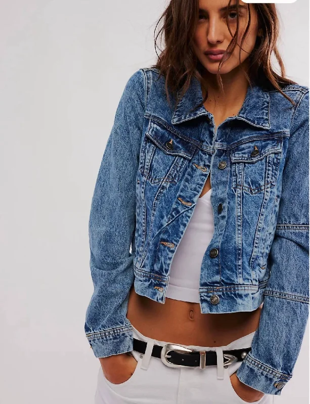 High-Fashion Women's Clothing Rumors Denim Jacket In Light Indigo