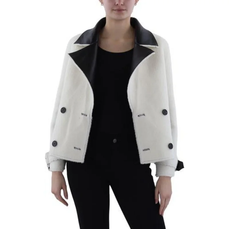 Women's Transitional Apparel Womens Faux Leather Reversible Faux Fur Coat