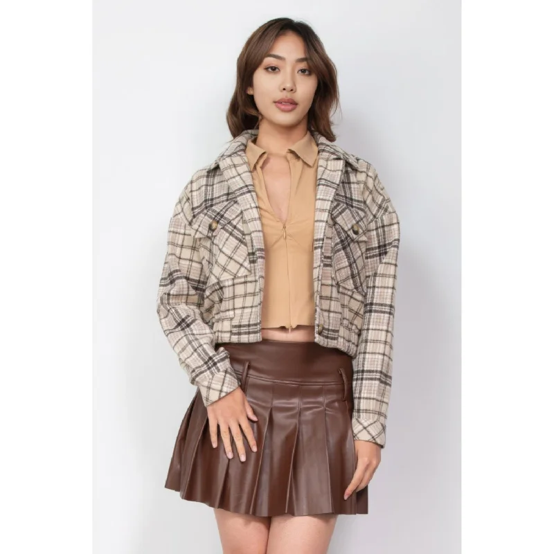 The Fashion Sale You've Been Waiting For Is Here Plaid Button-down Crop Jacket