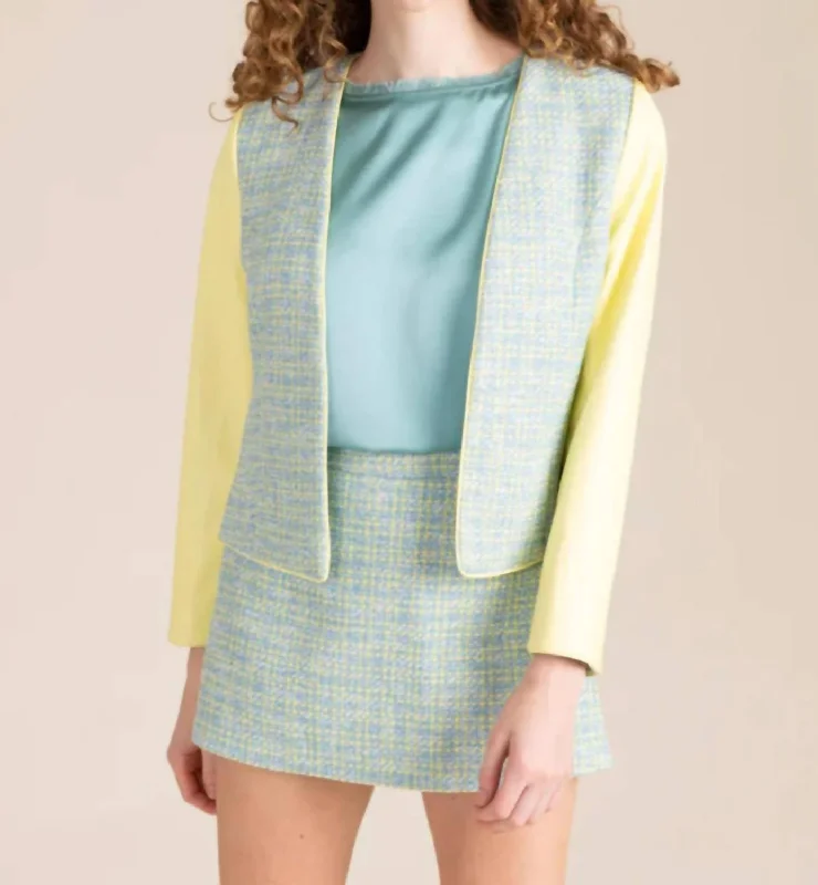 Women's Formal Event Clothing Blair Jacket In Green/yellow