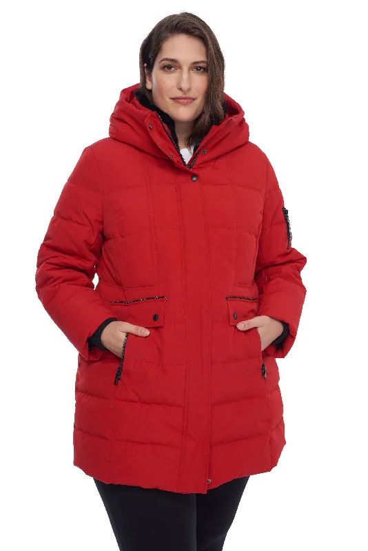 Elegant Women's Evening Garments KOOTNEY PLUS | WOMEN'S VEGAN DOWN (RECYCLED) MID-LENGTH PARKA (PLUS SIZE)