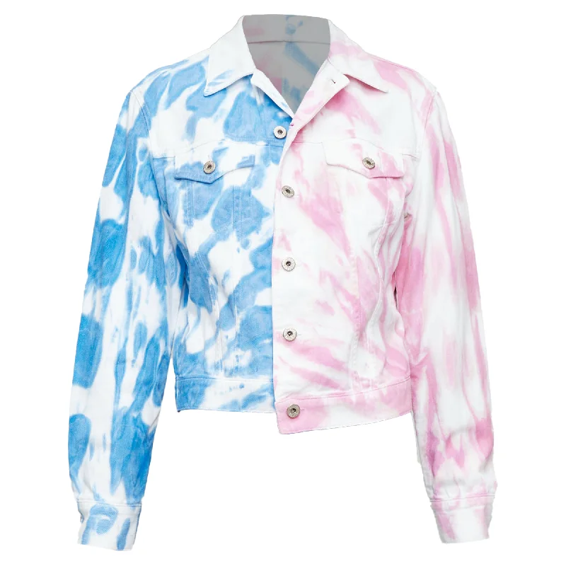 Women's Elegant Evening Outfit Loewe Paula's Ibiza tie dye split denim jacket