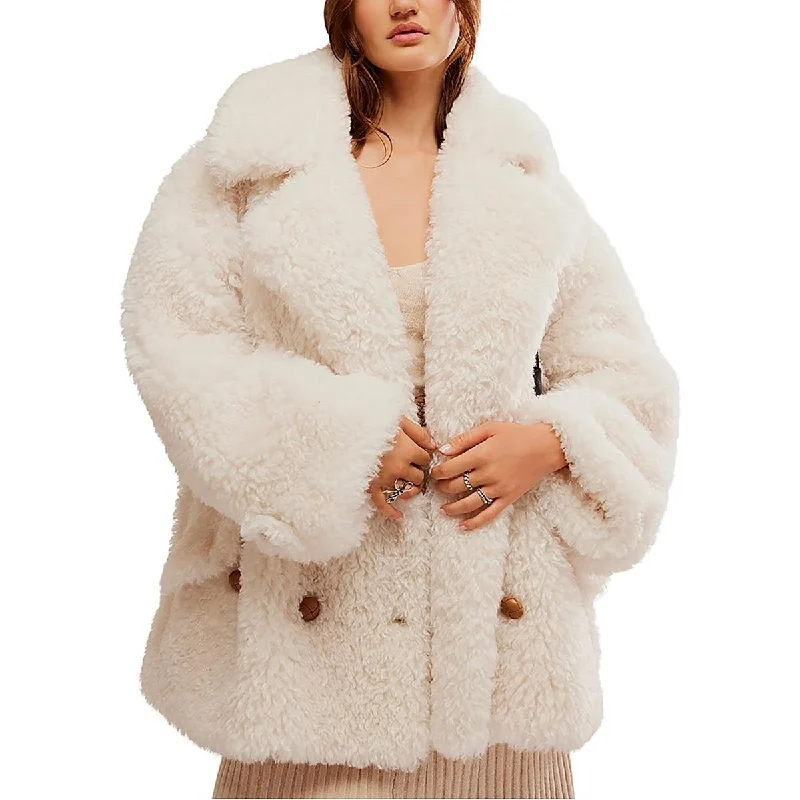 Women's Professional Outfit Womens Faux Fur Sherpa Faux Fur Coat