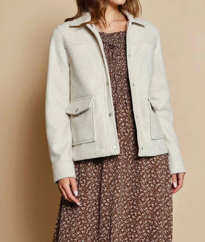 Women's Evening Clothing Cropped Jacket In Oatmeal