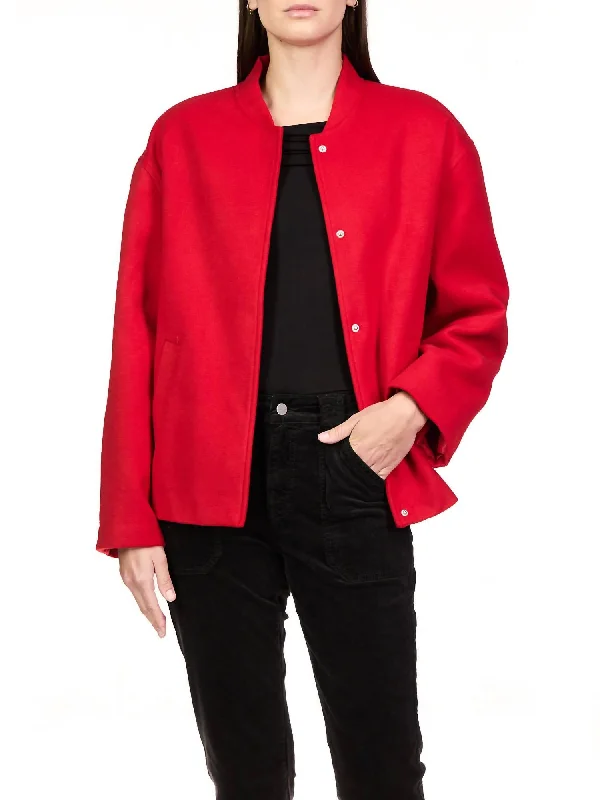 Women's Tailored Outfit Modern Bomber Jacket In Mars Red