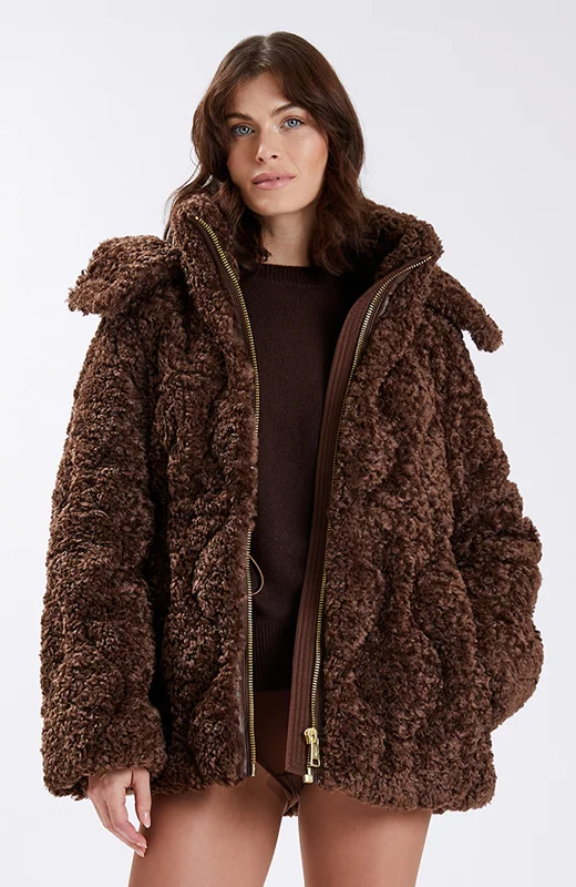 Women's Casual Apparel Nicole Benisti Womens Tory Oversized Shearling Jacket