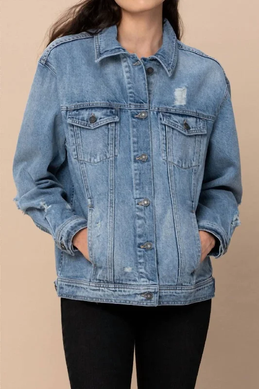 Women's Fashion Clothes Women's Risa Oversized Denim Jacket In Light Blue