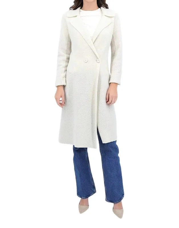 Charming Women's Clothes For Special Events Angelique Wool Lana Coat In Winter White