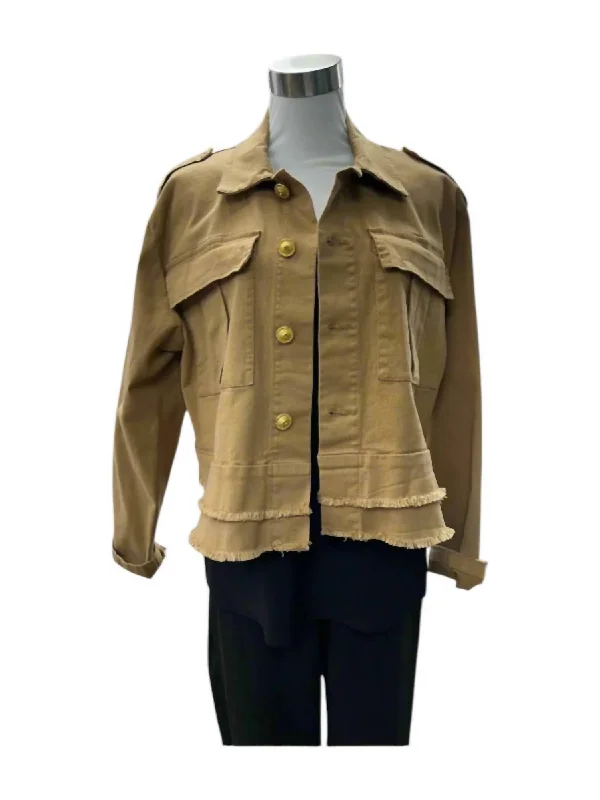 High-End Fashion, Low-End Prices – Don't Miss Out Women's Woven Jacket In Brown