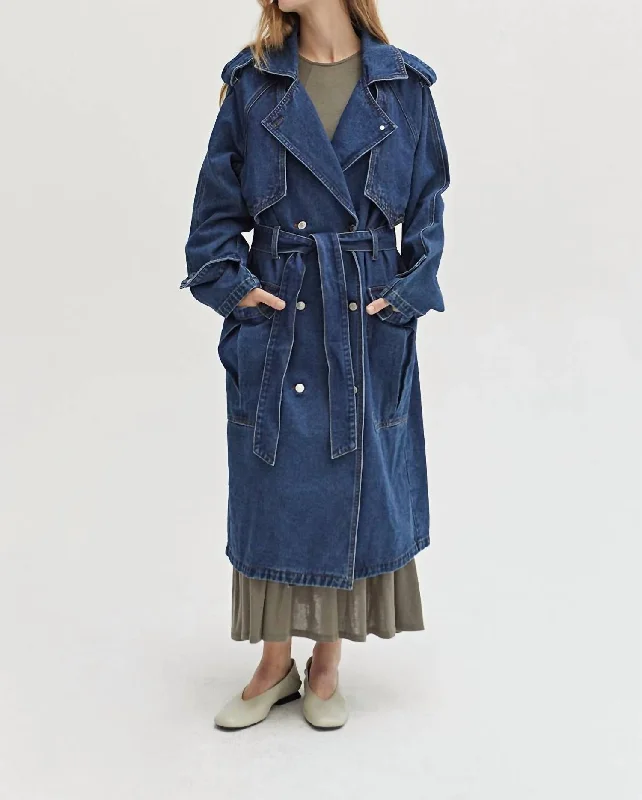 Women's Work Outfit For The Office Jaylene Denim Trench Coat