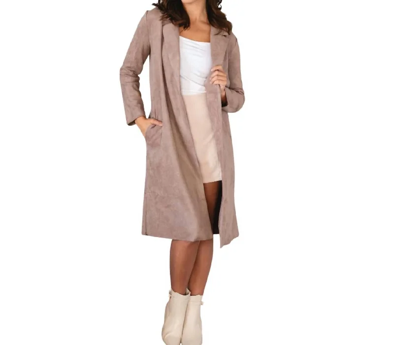 Seasonal Wardrobe Refresh – Shop Stylish Looks For Less Molly Mae Vegan Suede Trench Coat In Pink