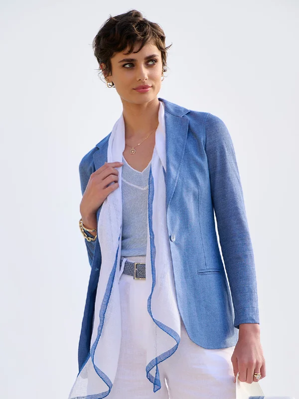 Stylish Outerwear Clothing For Women Sud Herringbone Linen Jacket