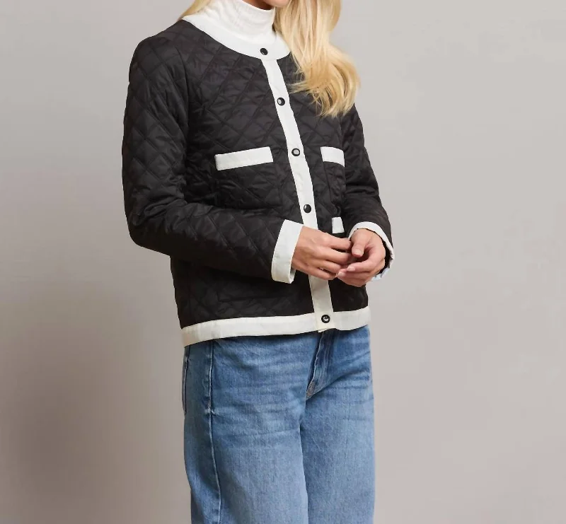 Chic And Affordable Fashion – Limited-Time Offers Quilted Contrast Trim Puffer Jacket In Black