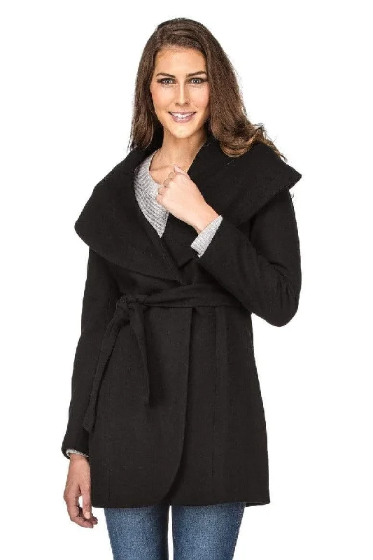 Stylish Fashion At Unbeatable Prices – Shop Haute Edition Women's Wool Blend Shawl Collar Wrap Coat