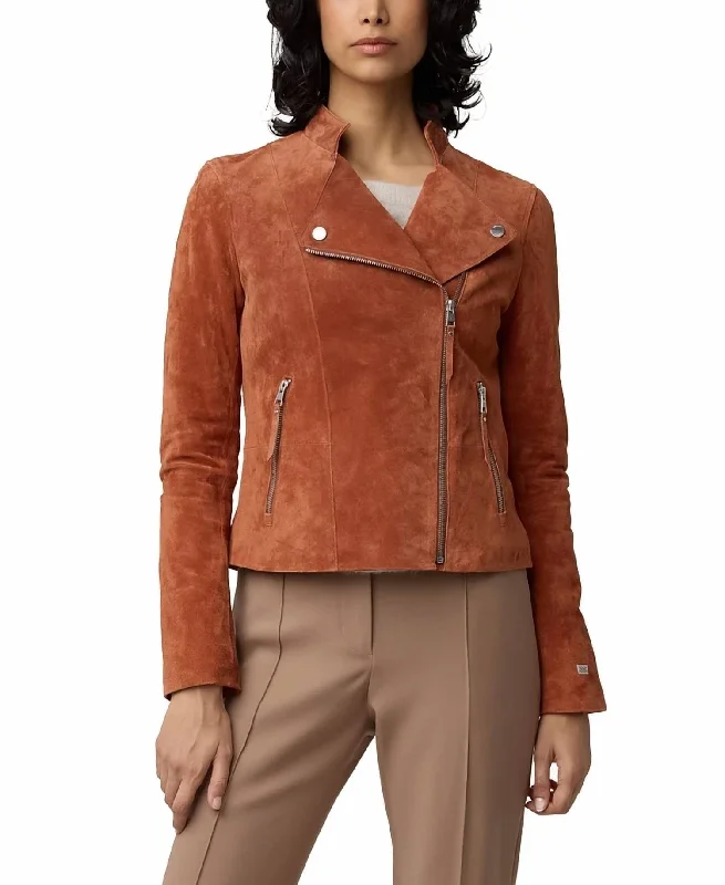 Women's Seasonal Wardrobe Clothing Saskia Suede Jacket In Copper