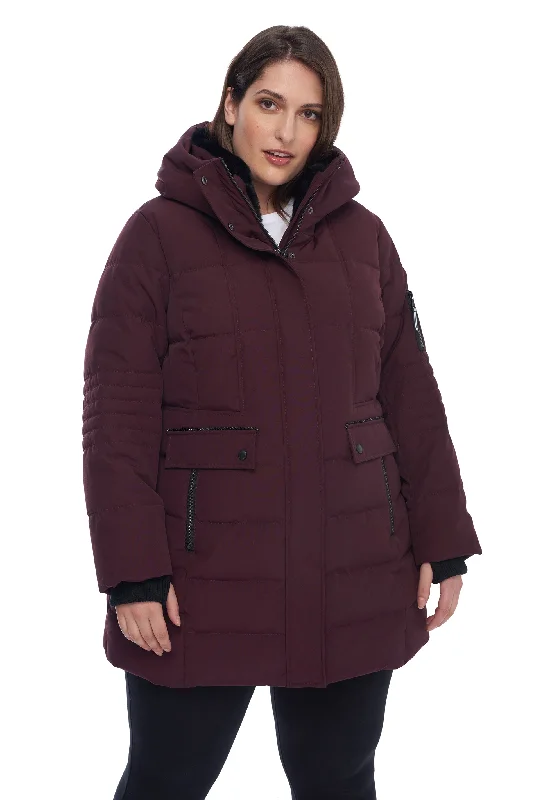 Women's Fashion-Forward Apparel KOOTNEY PLUS | WOMEN'S VEGAN DOWN (RECYCLED) MID-LENGTH PARKA (PLUS SIZE)