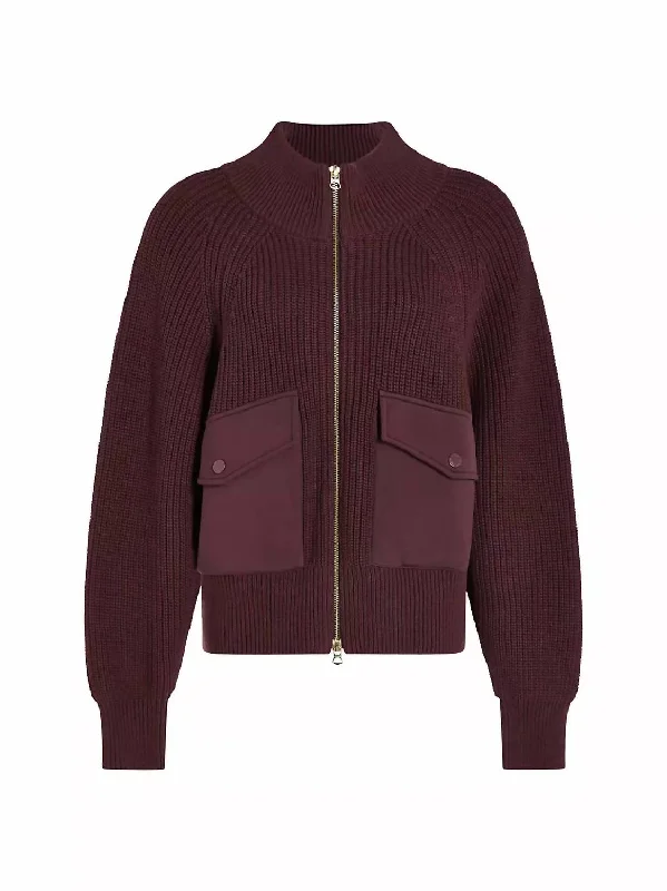 Timeless Women's Garments Tessa Knit Jacket In Deep Mahogany