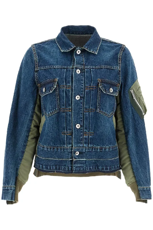 Don't Miss Out – Your Favorite Fashion Pieces On Sale SACAI denim and nylon jacket for men