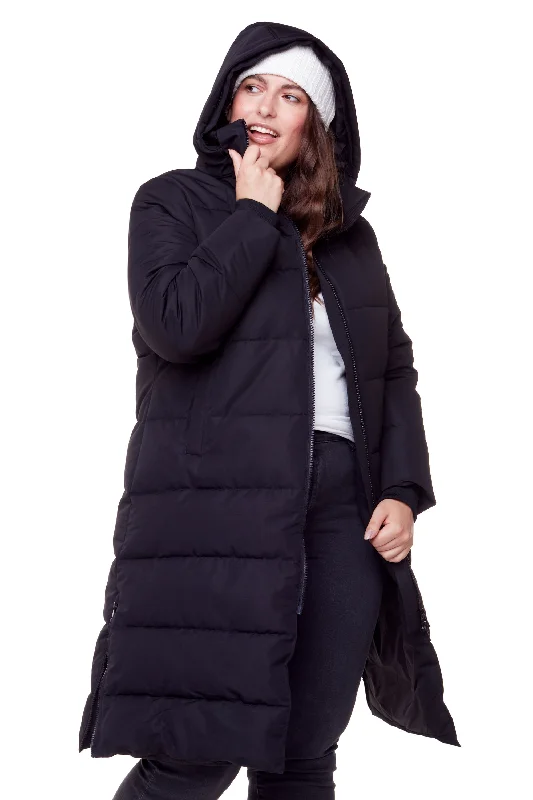 Women's Occasion Wear Clothing KLUANE PLUS | WOMEN'S VEGAN DOWN (RECYCLED) ULTRA LONG LENGTH PARKA (PLUS SIZE)