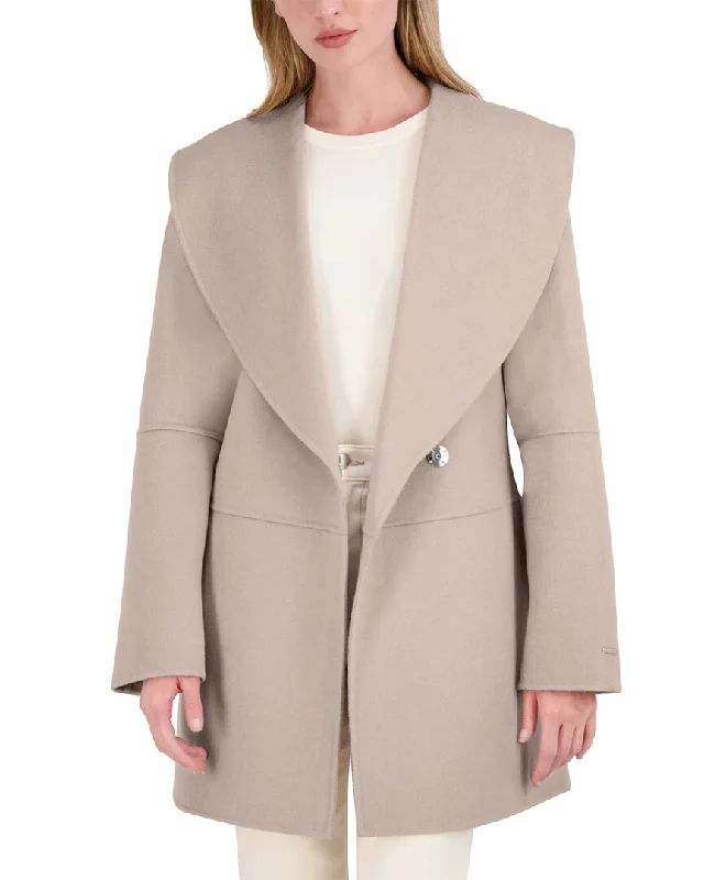 Women's Stylish Professional Apparel Tahari Double Face Wool-Blend Coat