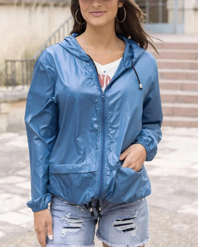 Affordable Luxury Women's Garments Packable Rain Jacket In Lagoon Blue