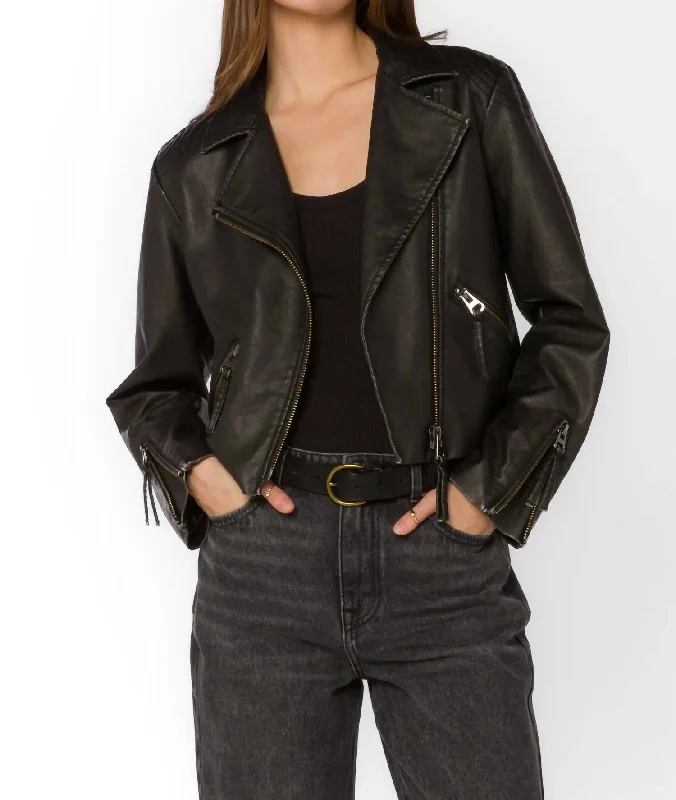 Women's Active Clothing Kenwood Leather Jacket In Black