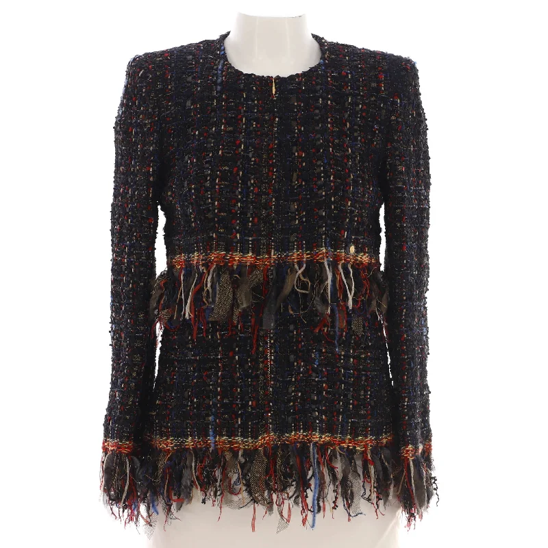 Flash Sale On Stylish Outfits – Hurry Before It's Gone Women's Paris-Cosmopolite Fringe Trim Jacket Tweed