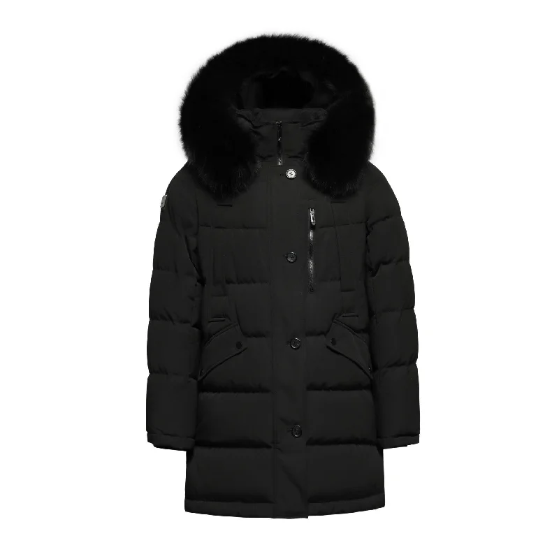 Women's Clothing For Special Occasions Women's  Nordic Queen Parka Coat - (Black Fox Trim)