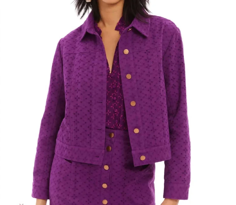 Affordable Luxury Women's Garments Liv Twill Jacket In Eggplant