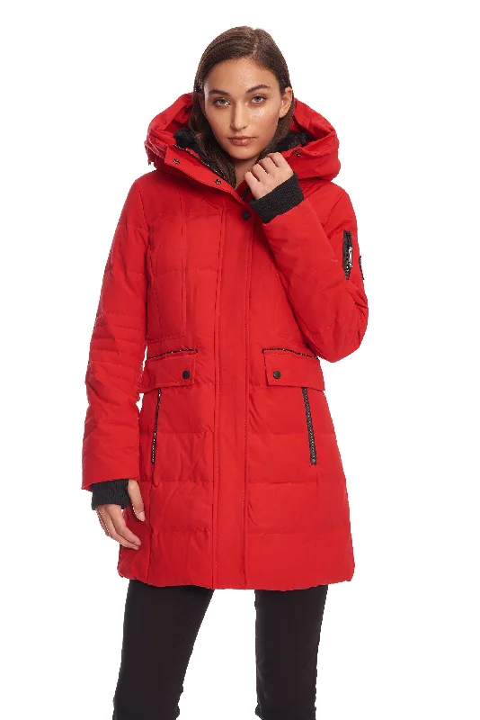 Women's High-Fashion Outfit KOOTNEY | WOMEN'S VEGAN DOWN (RECYCLED) MID-LENGTH PARKA