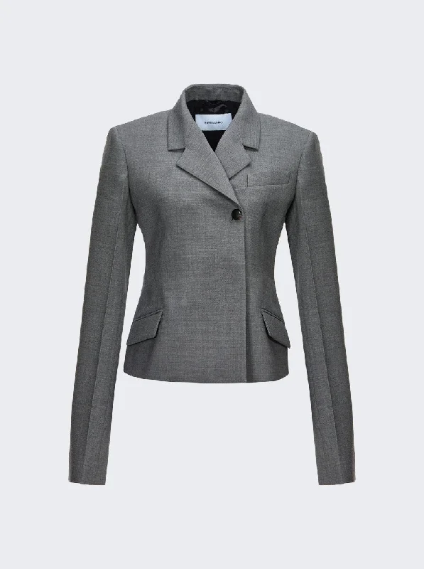 Women's Work Outfit Wool Double Natte One-button Blazer Jacket