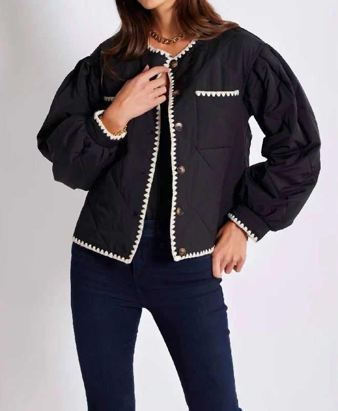 Don't Miss Out – Your Favorite Fashion Pieces On Sale Brooklyn Whipstitch Quilted Jacket In Black