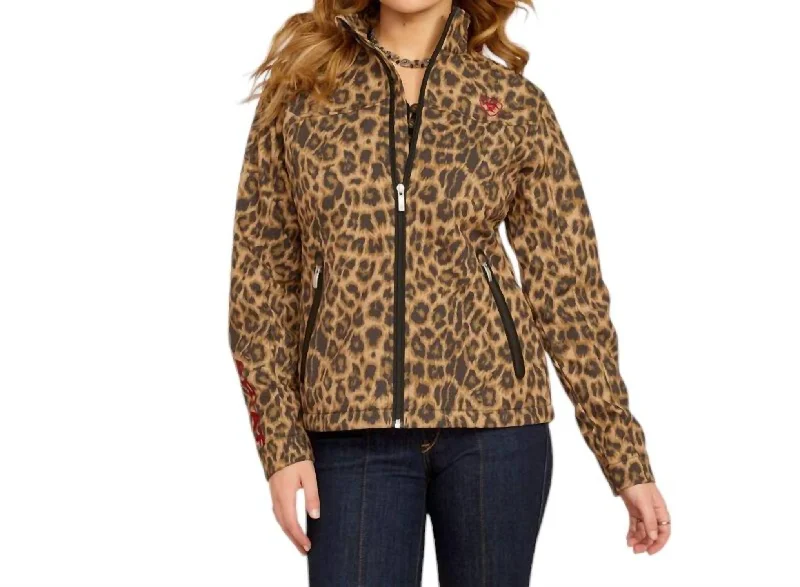 High-Fashion Women's Clothing New Team Softshell Print Jacket In Lila Leopard